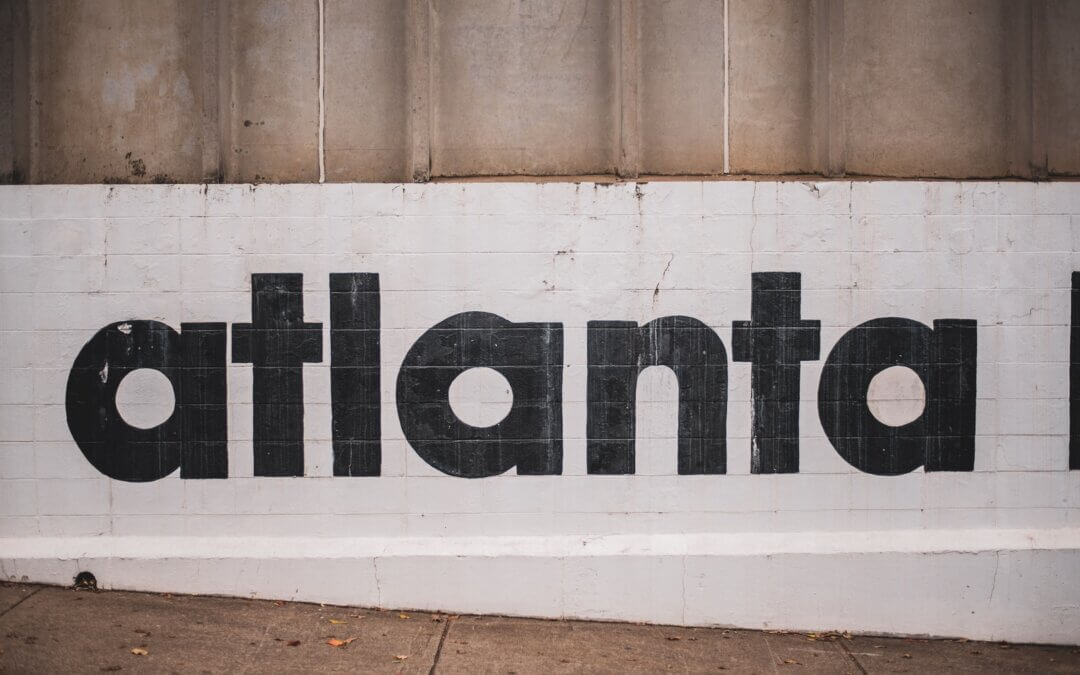 white and black Atlanta signage